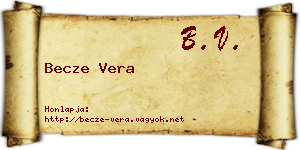 Becze Vera névjegykártya